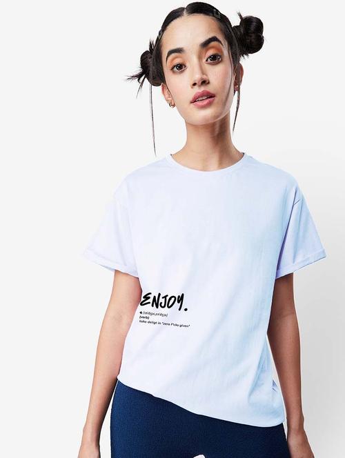 light blue back print oversized t-shirt - 20723324 - Very Small Image - 1