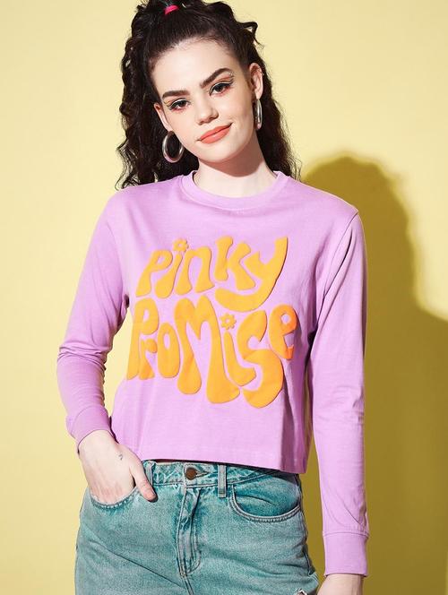 women round neck front print t-shirt - 20723370 - Very Small Image - 1