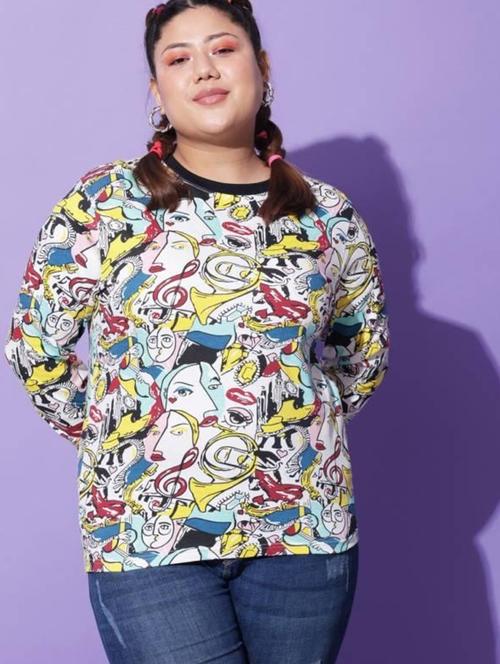 multi coloured all over printed plus size t-shirt - 20723373 - Very Small Image - 1