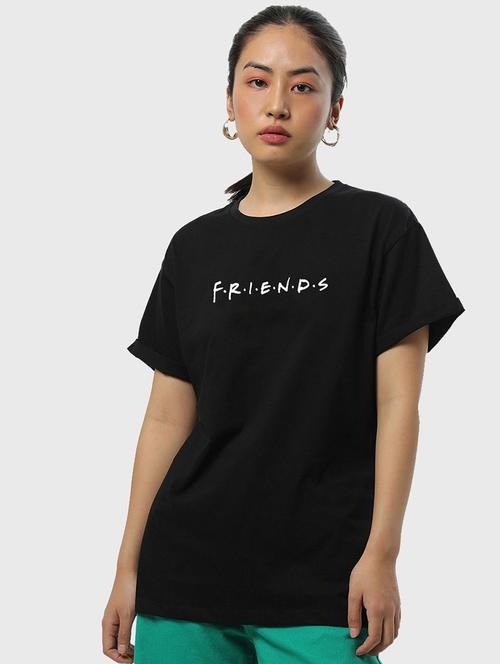 women black cotton graphic t-shirt - 20723410 - Very Small Image - 1