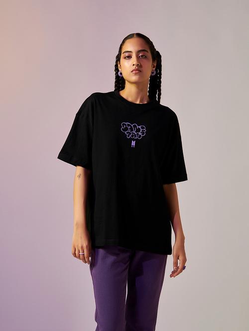 women black graphic oversized t-shirt - 20723418 - Very Small Image - 1