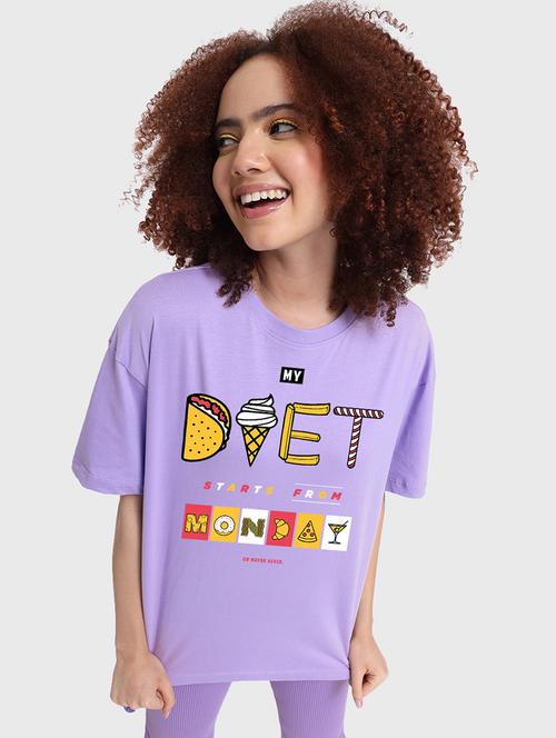 lavender cotton oversized t-shirt - 20723439 - Very Small Image - 1