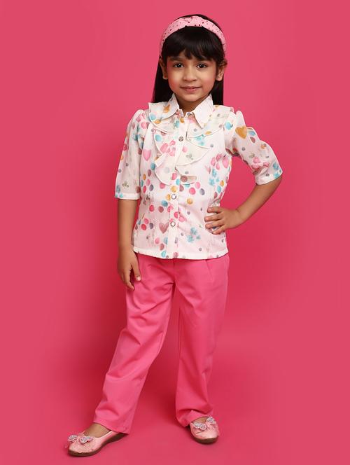 girls printed top & palazzo full length set - 20724594 - Very Small Image - 1