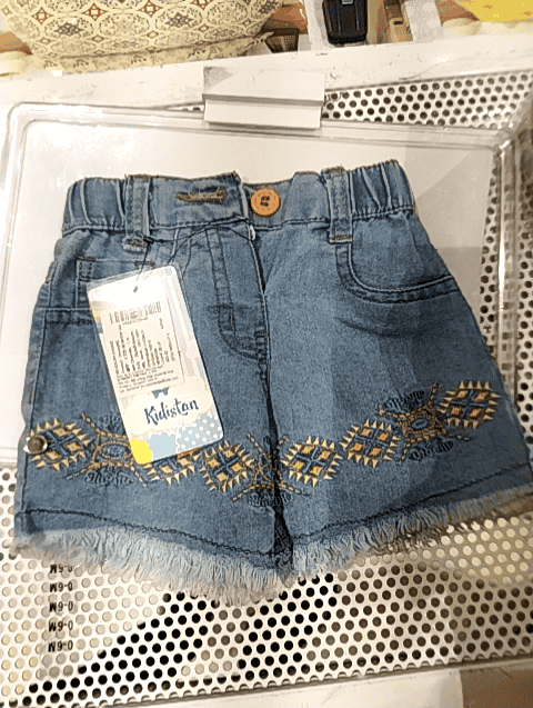 light blue silky denim shorts & three fourth - 20724732 - Very Small Image - 1