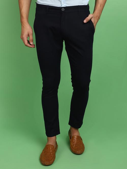 blue cotton chinos casual trousers - 20725079 - Very Small Image - 1