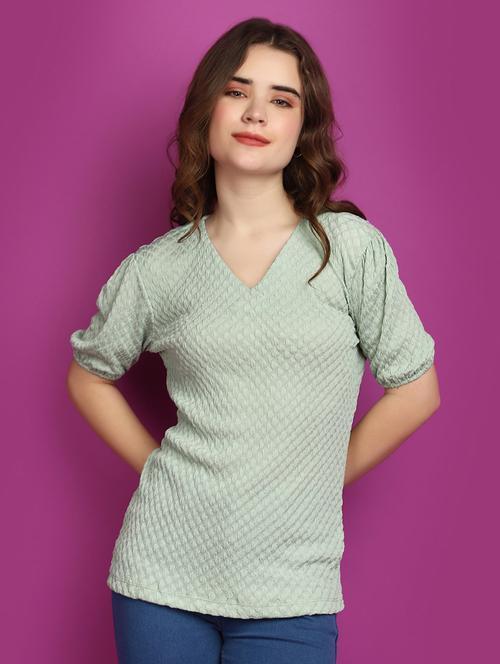 green cotton regular top - 20725233 - Very Small Image - 1