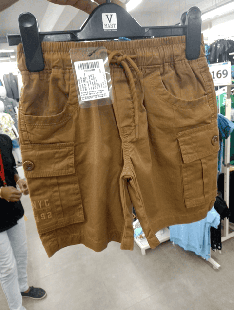 khaki twill shorts & three fourth - 20725296 - Very Small Image - 1