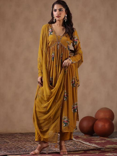 mustard long sleeve suit set - 20727215 - Very Small Image - 1