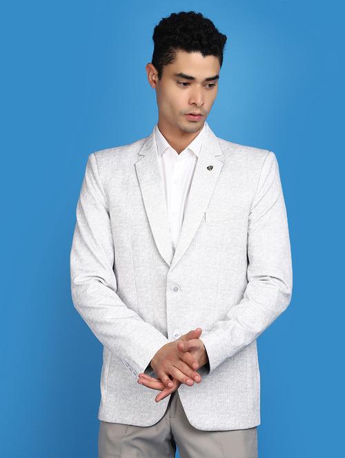 men notched lapel neck printed casual blazer - 20728203 - Very Small Image - 1