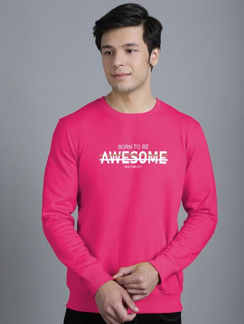 pink fleece chest print sweatshirt - 20728966 - Very Small Image - 1