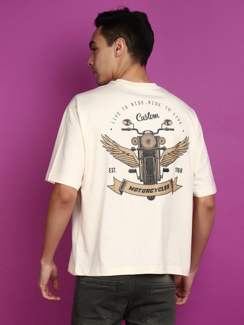 men round neck back print t-shirt - 20729088 - Very Small Image - 1