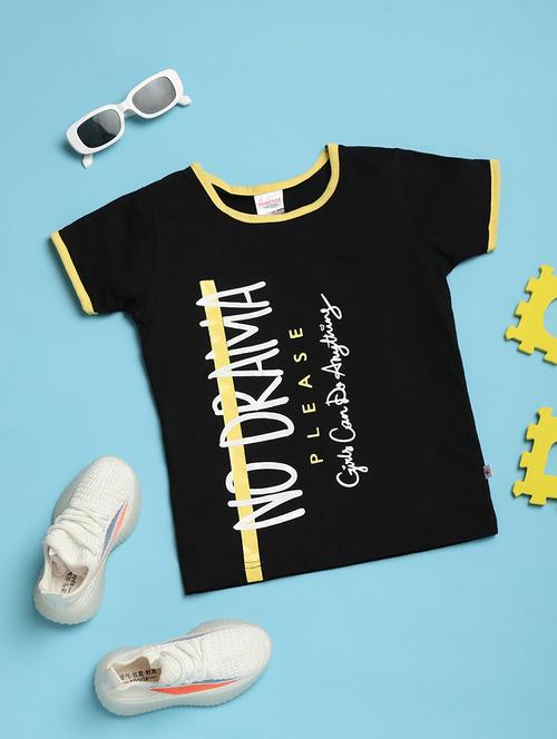 girls round neck front printed regular tee - 20729099 - Very Small Image - 1