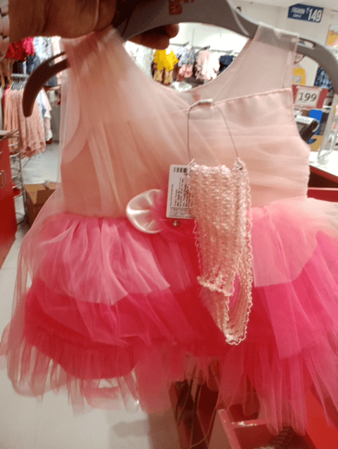 coral polyester frock - 20729187 - Very Small Image - 1