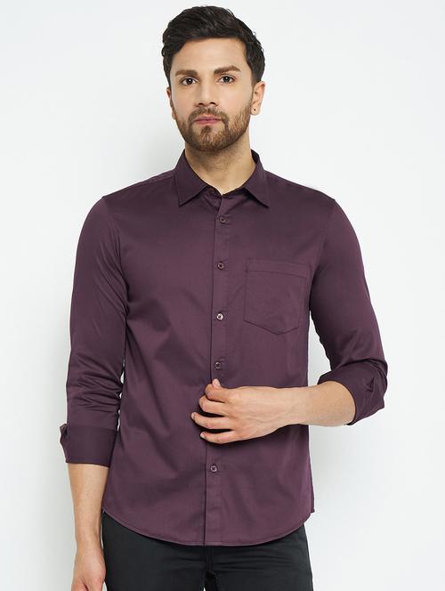 purple cotton casual shirt - 20730425 - Very Small Image - 1