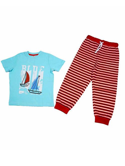 kids cotton full lenght twin set - 20730574 - Very Small Image - 1