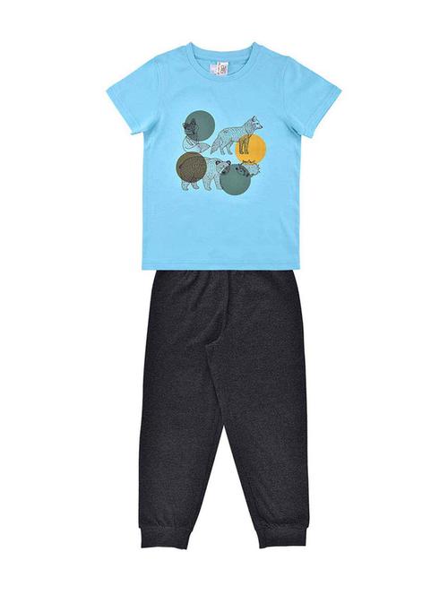 kids cotton full lenght twin set - 20730575 - Very Small Image - 1