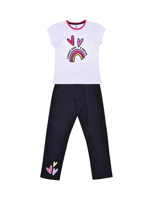 kids cotton full lenght twin set - 20730658 - Very Small Image - 1