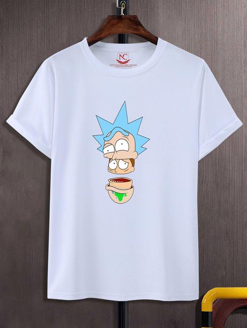 white round neck chest printed t-shirt - 20738531 - Very Small Image - 1