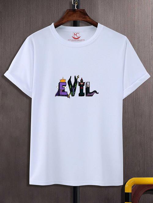 white round neck chest printed t-shirt - 20738645 - Very Small Image - 1