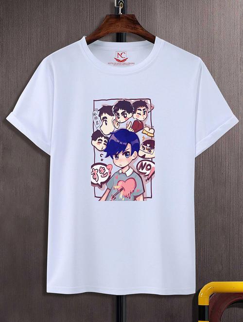 white round neck chest printed t-shirt - 20738720 - Very Small Image - 1