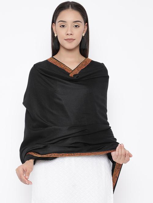 black wool shawl - 20739656 - Very Small Image - 1