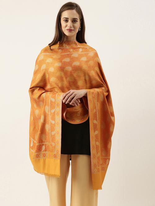 women self designed woolen shawl - 20739781 - Very Small Image - 1