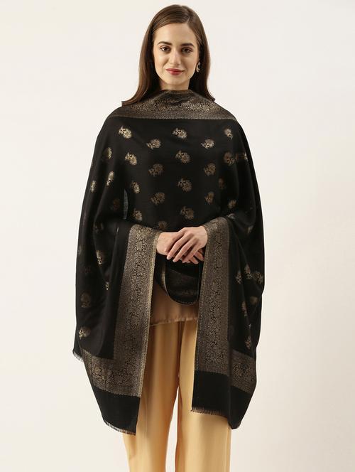 black woven polyester shawl - 20739784 - Very Small Image - 1