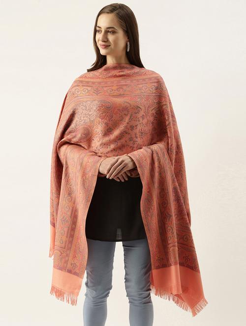 peach woven polyester shawl - 20739800 - Very Small Image - 1