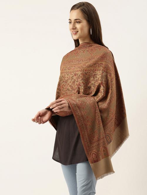 brown woven polyester shawl - 20739804 - Very Small Image - 1