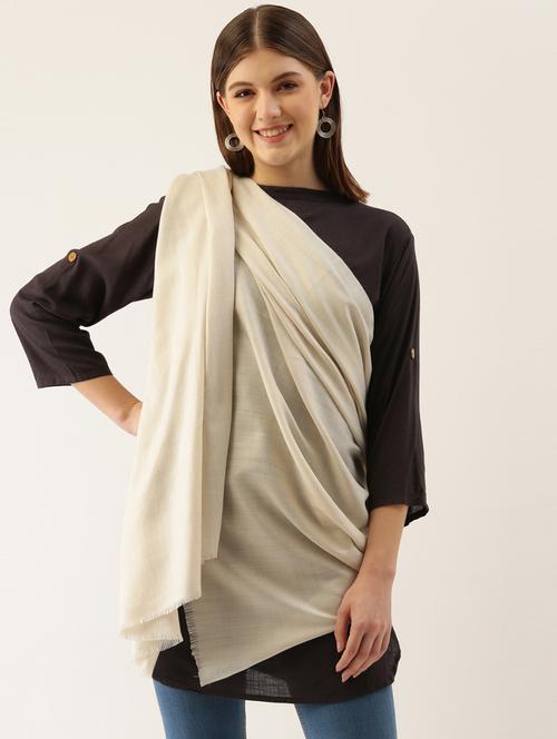 off-white wool blend shawl - 20739822 - Very Small Image - 1