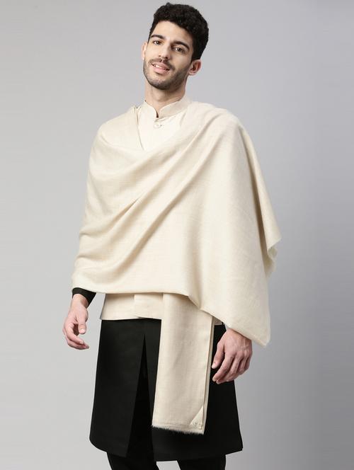men solid woolen shawl - 20740006 - Very Small Image - 1