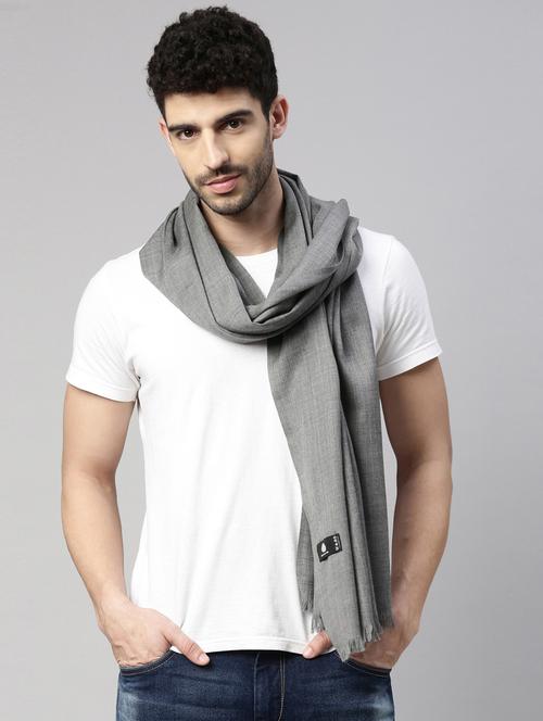 men solid woolen shawl - 20740029 - Very Small Image - 1
