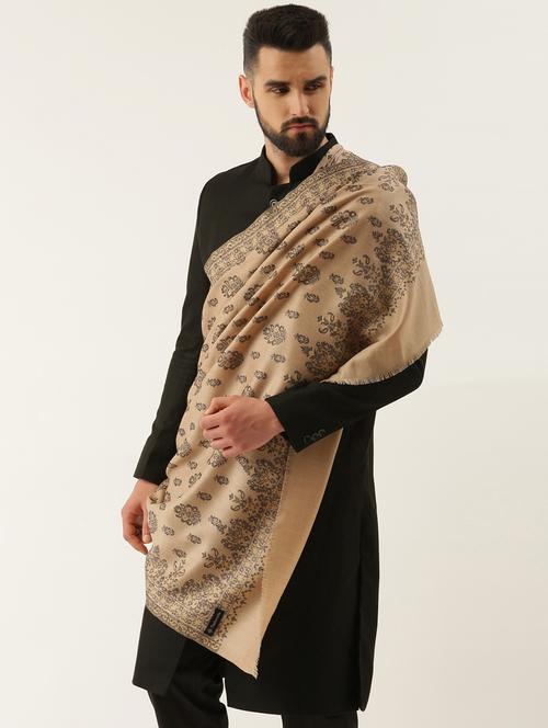 men self designed woolen shawl - 20740039 - Very Small Image - 1