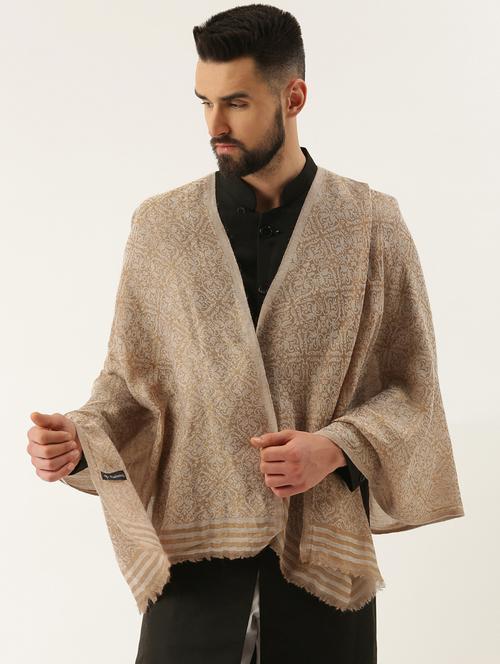 men self designed woolen shawl - 20740062 - Very Small Image - 1