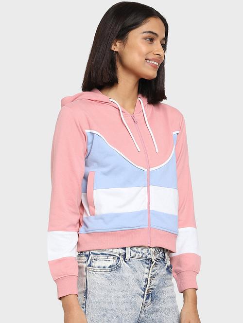 women color block multi colored wool hooded sweatshirt - 20742877 - Very Small Image - 1