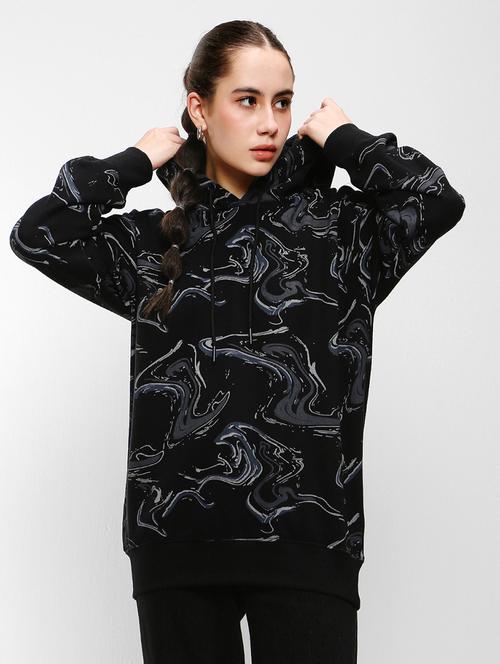 black wool all over print sweatshirt - 20743090 - Very Small Image - 1
