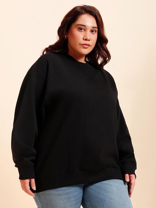 women solid crew neck sweatshirt - 20743289 - Very Small Image - 1