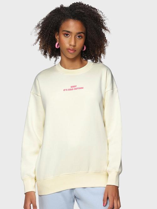 cream cotton blend regular sweatshirt - 20743297 - Very Small Image - 1