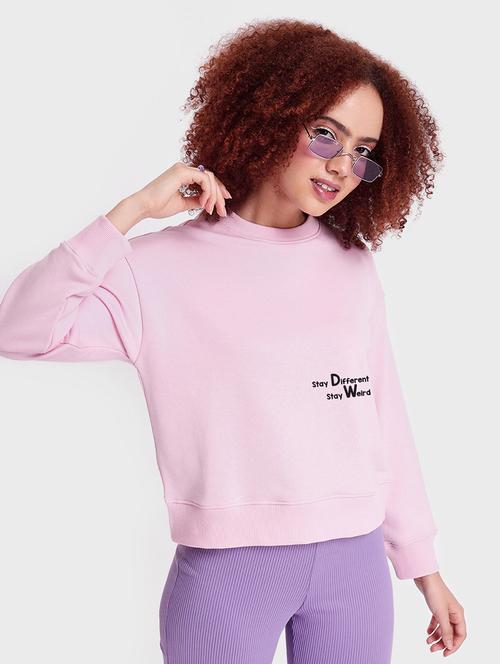 lavender cotton blend regular sweatshirt - 20743401 - Very Small Image - 1