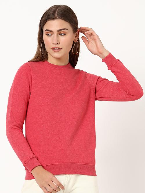 red cotton blend plain sweatshirt - 20743505 - Very Small Image - 1