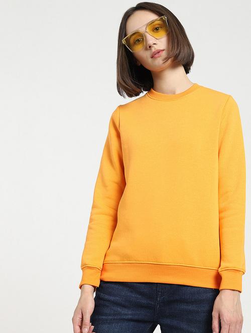 mustard cotton blend regular sweatshirt - 20743562 - Very Small Image - 1
