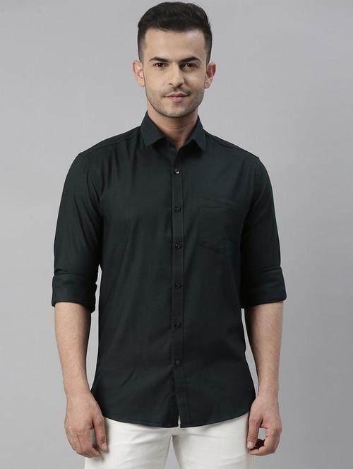 men charcoal solid casual shirt - 20743878 - Very Small Image - 1