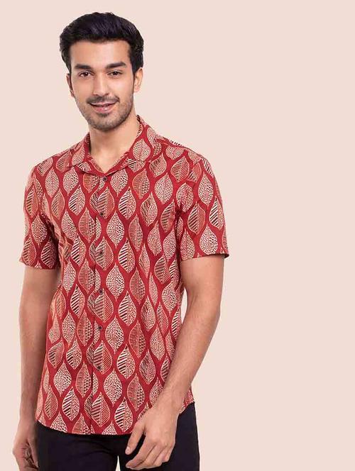 men red printed casual shirt - 20743948 - Very Small Image - 1