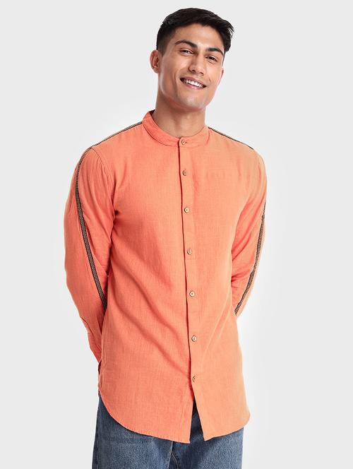 men taped cotton casual shirt - 20743999 - Very Small Image - 1