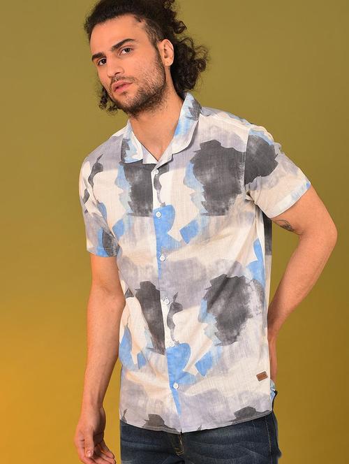 men printed cotton casual shirt - 20744059 - Very Small Image - 1