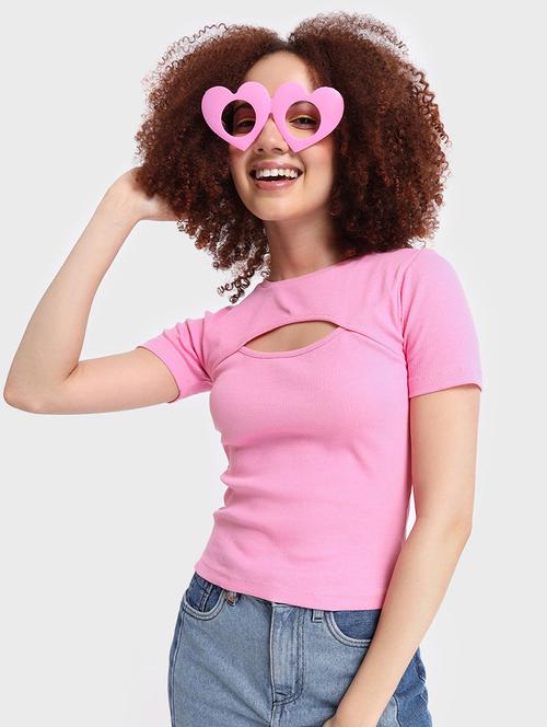 pink cotton a line top - 20744274 - Very Small Image - 1