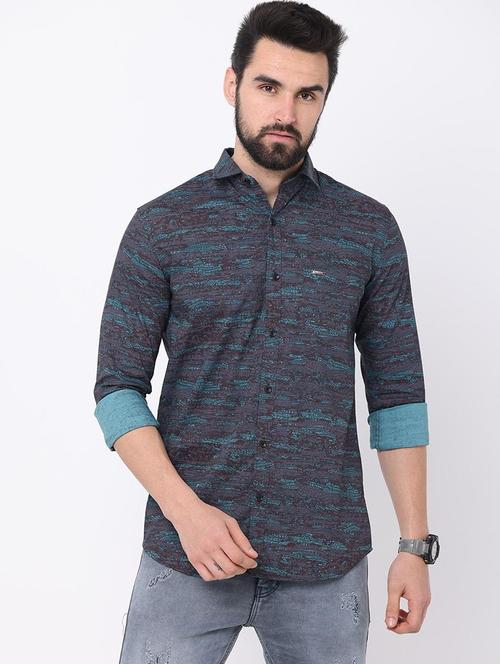 men printed collared casual shirt - 20744278 - Very Small Image - 1