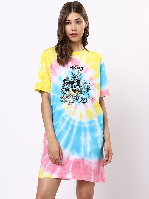 women multicolored tie & dye t-shirt dress - 20744826 - Very Small Image - 1