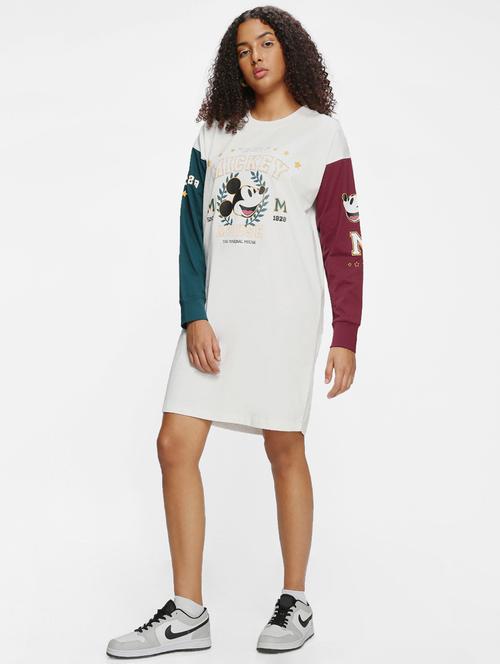 women multicolored graphic printed round neck t-shirt dress - 20745124 - Very Small Image - 1