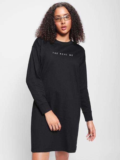 women black graphic printed t-shirt dress - 20745215 - Very Small Image - 1
